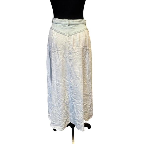 Vintage Button Front Maxi Skirt Embroidered Butterfly Boho Cottagecore - Picture 2 of 3